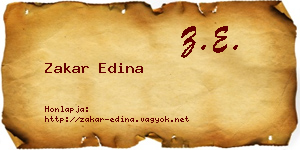 Zakar Edina névjegykártya