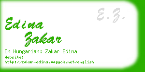 edina zakar business card